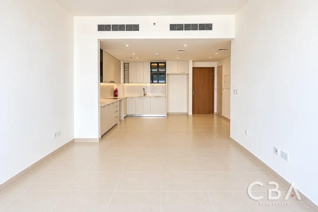 Empty Modern Apartment with Minimalist Kitchen