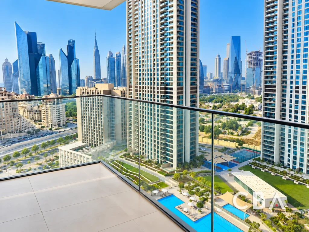 Luxury Balcony Overlooking Modern City Skyline
