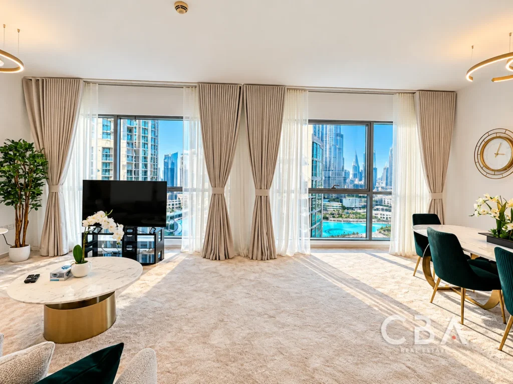 Luxury Living Room with Skyline Views