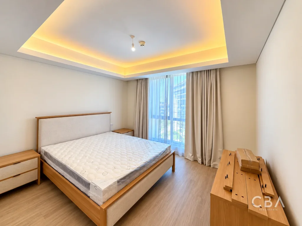 Modern Minimalist Bedroom with City View