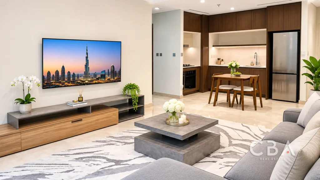 Modern Minimalist Living Room and Kitchen