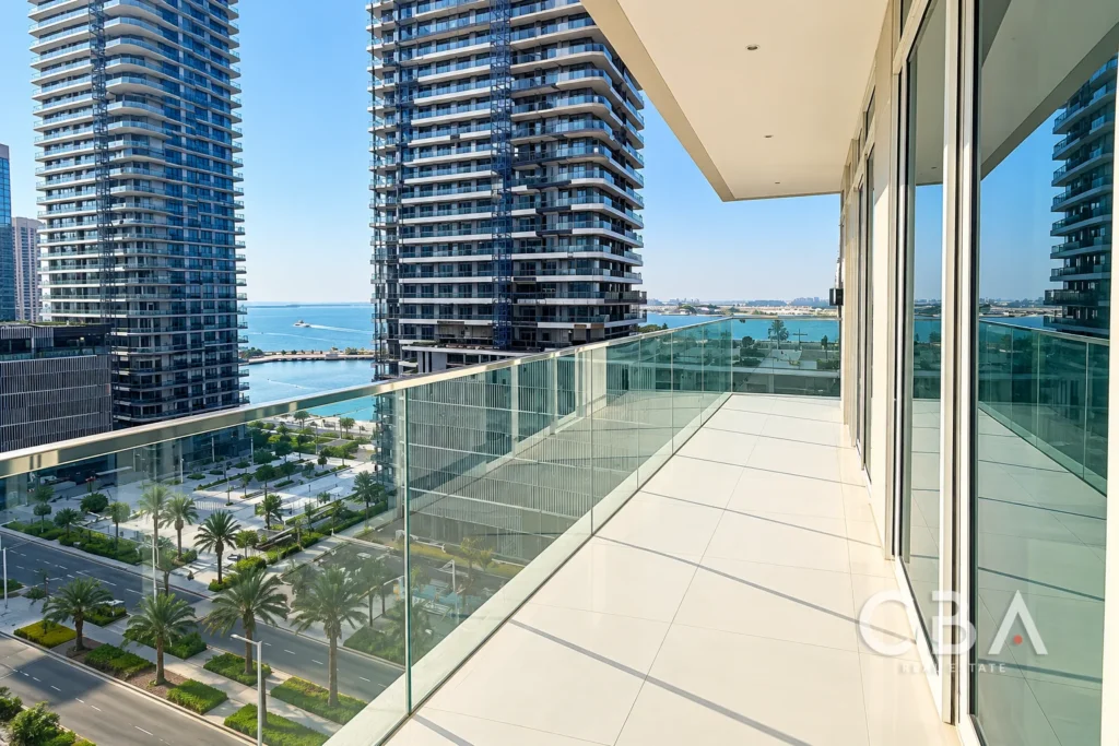 Sunlit Waterfront Balcony Skyline